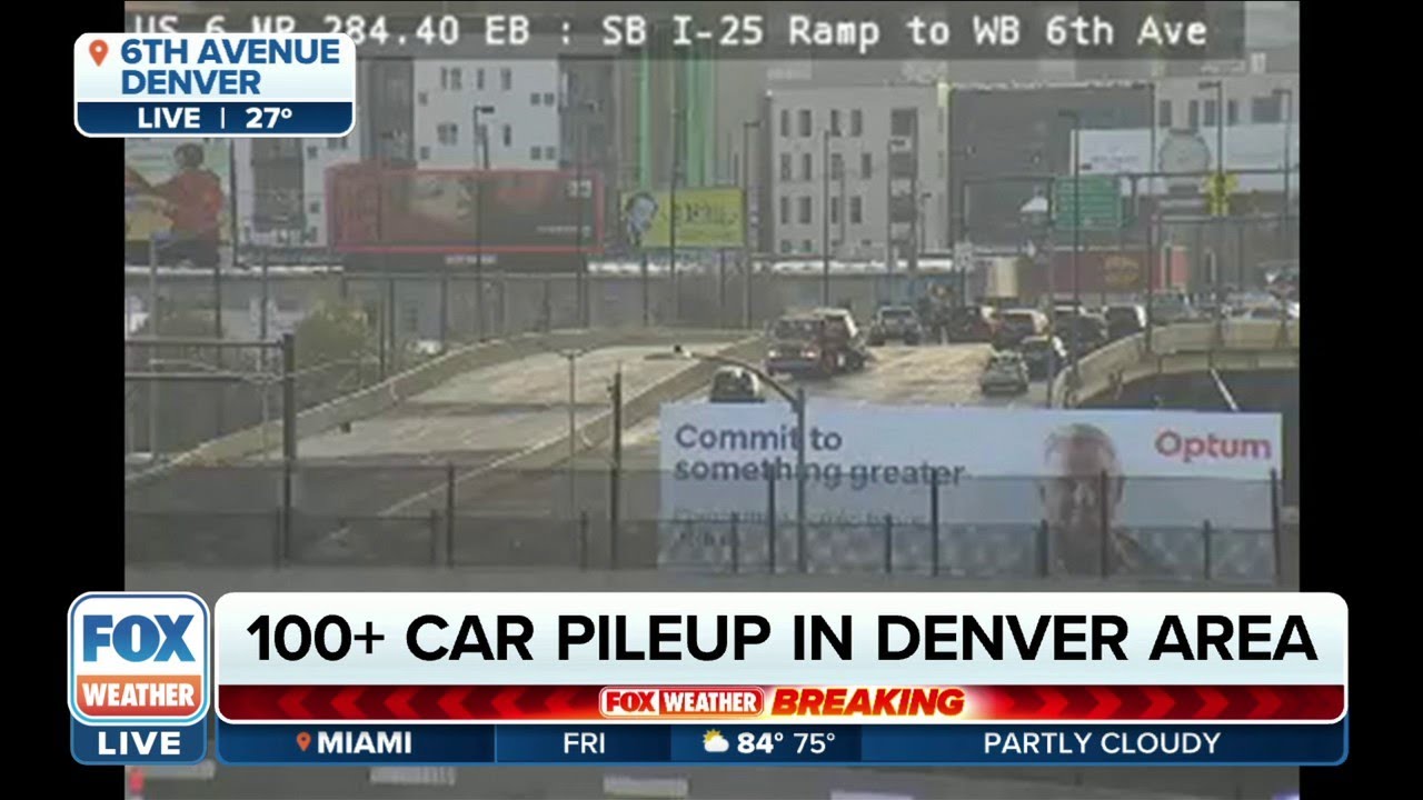 Icy Road Conditions Lead To 100-Car Pileup In Denver - YouTube