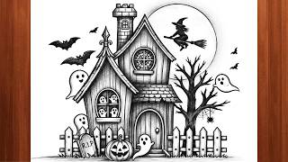 Draw a Spooky Haunted House! Easy Halloween Art Lesson