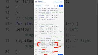 diagnol matrix java program #viral #short #class10 #javaprograms