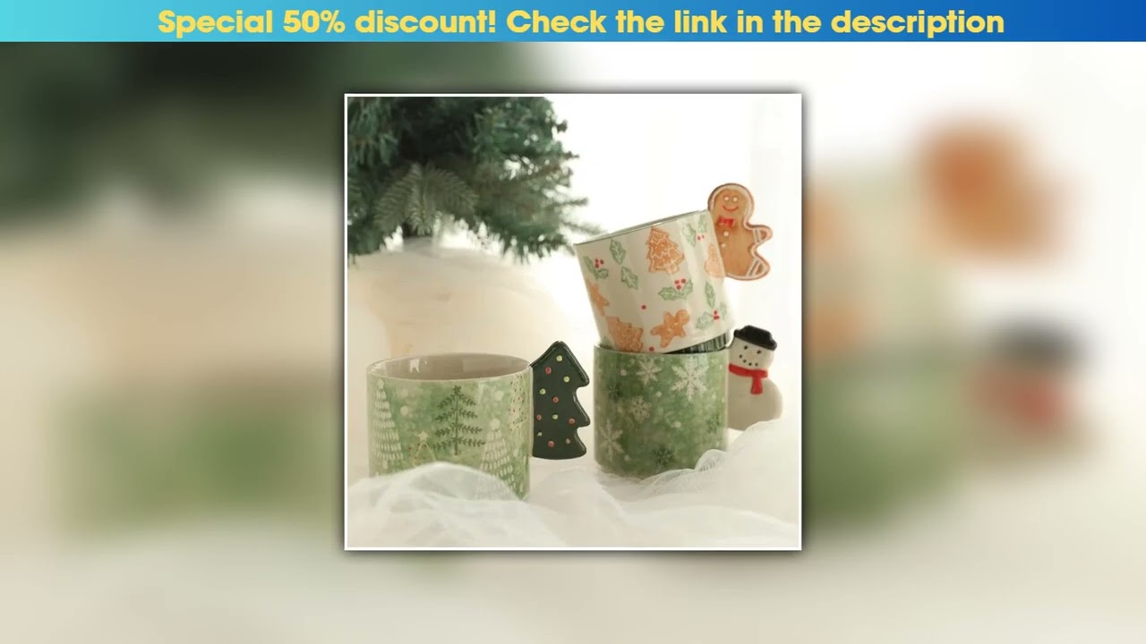 Editor’s Choice Christmas Mug Hand-painted Gingerbread Man Ceramic Mugs Coffee Cup Breakfast Milk C