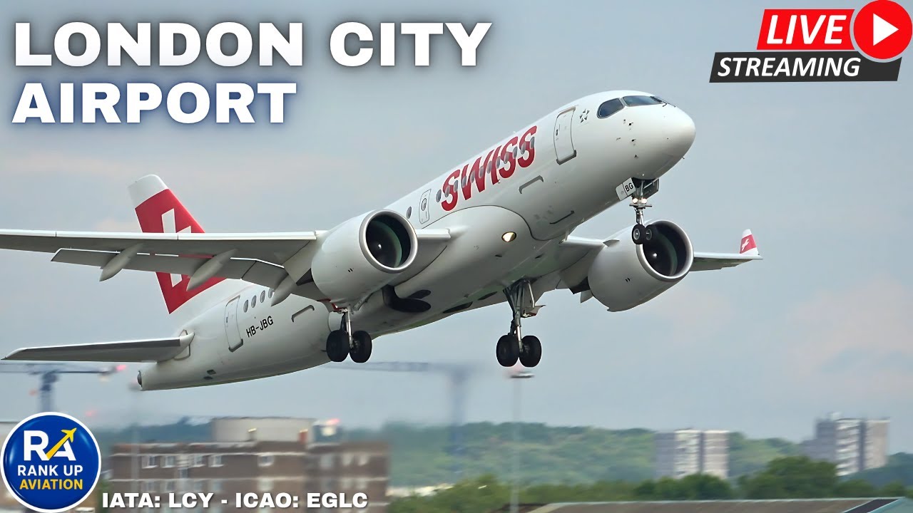 🔴 LIVE London City Airport ✈️ Swiss & ITA A220, BA & KLM Embraer E190, E2, Luxair Dash 8 & ATR