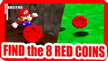 🪙🔴 WHERE to FIND ALL 8 RED COINS in Bob omb Battlefield Super Mario 64 N64 and Switch (FAST!!)