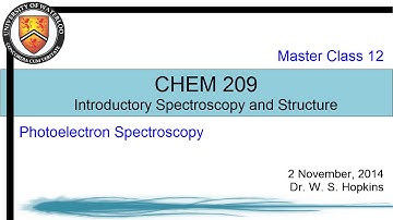 Introductory Spectroscopy - 13 - Photoelectron Spectroscopy