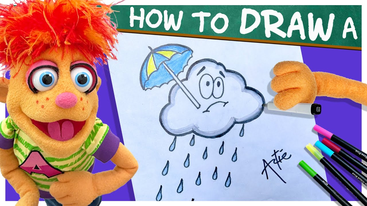 How To Draw A Rain Cloud | Art Tutorial for Kids | Artie's Show - YouTube