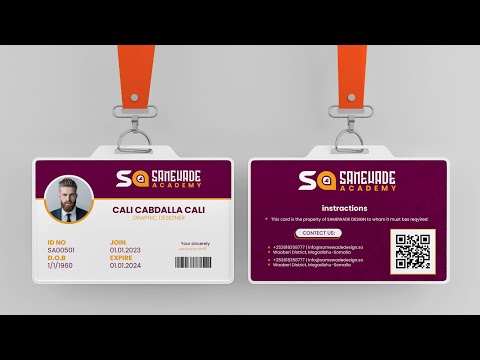 HORIZONTAL ID CARD DESIGN | BARO SIDA LOO SAMEEYO ID CARD JIIF AH | ADOBE ILLUSTRATOR |