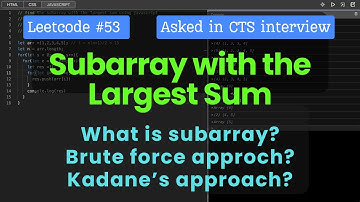 Subarray with max sum Leetcode#53 #javascript #dsa   #leetcode #algorithm @vslogs