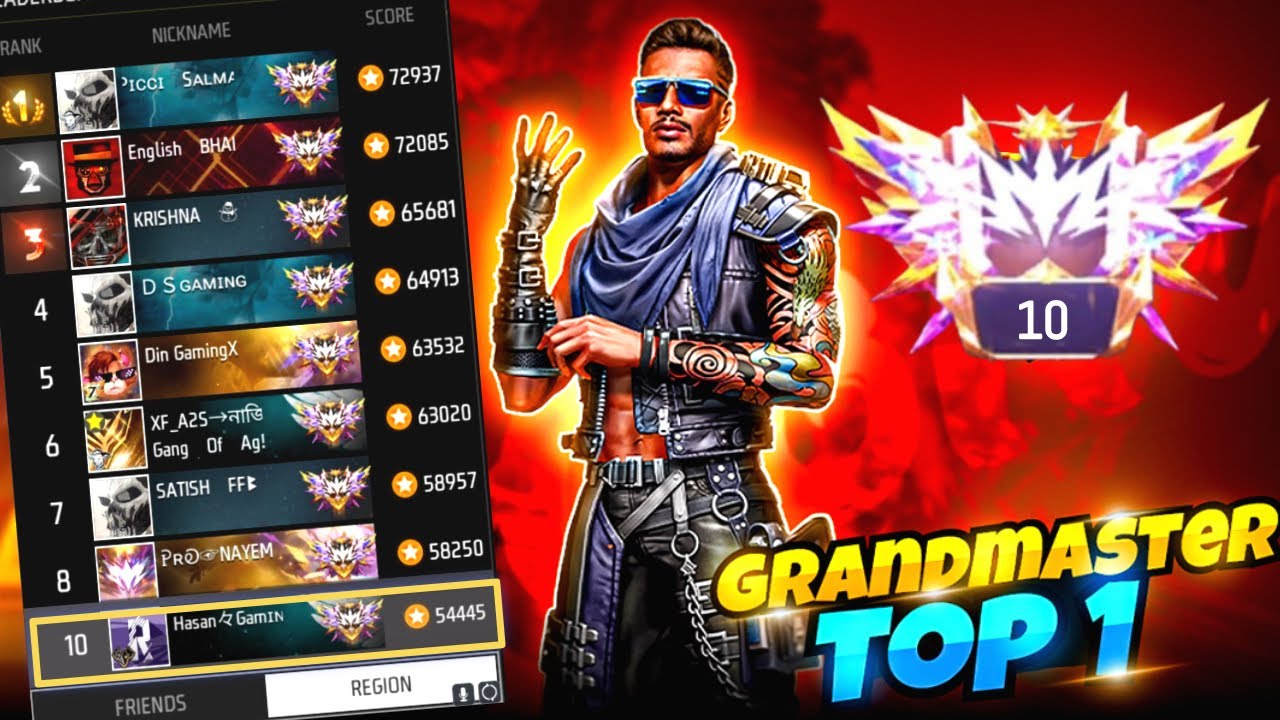 New Grandmaster Top 1 Push V Badge Lobby FF LIVE Free Fire LIVE ...