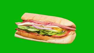 Sub Sandwich & Foot Long Pizza 3D Animation | Green Screen 4K | Free Download ||