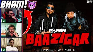 DIVINE - Baazigar ft. Armani White (Video) | REACTION with my PAKISTANI Friends! 🇮🇳❤🇵🇰