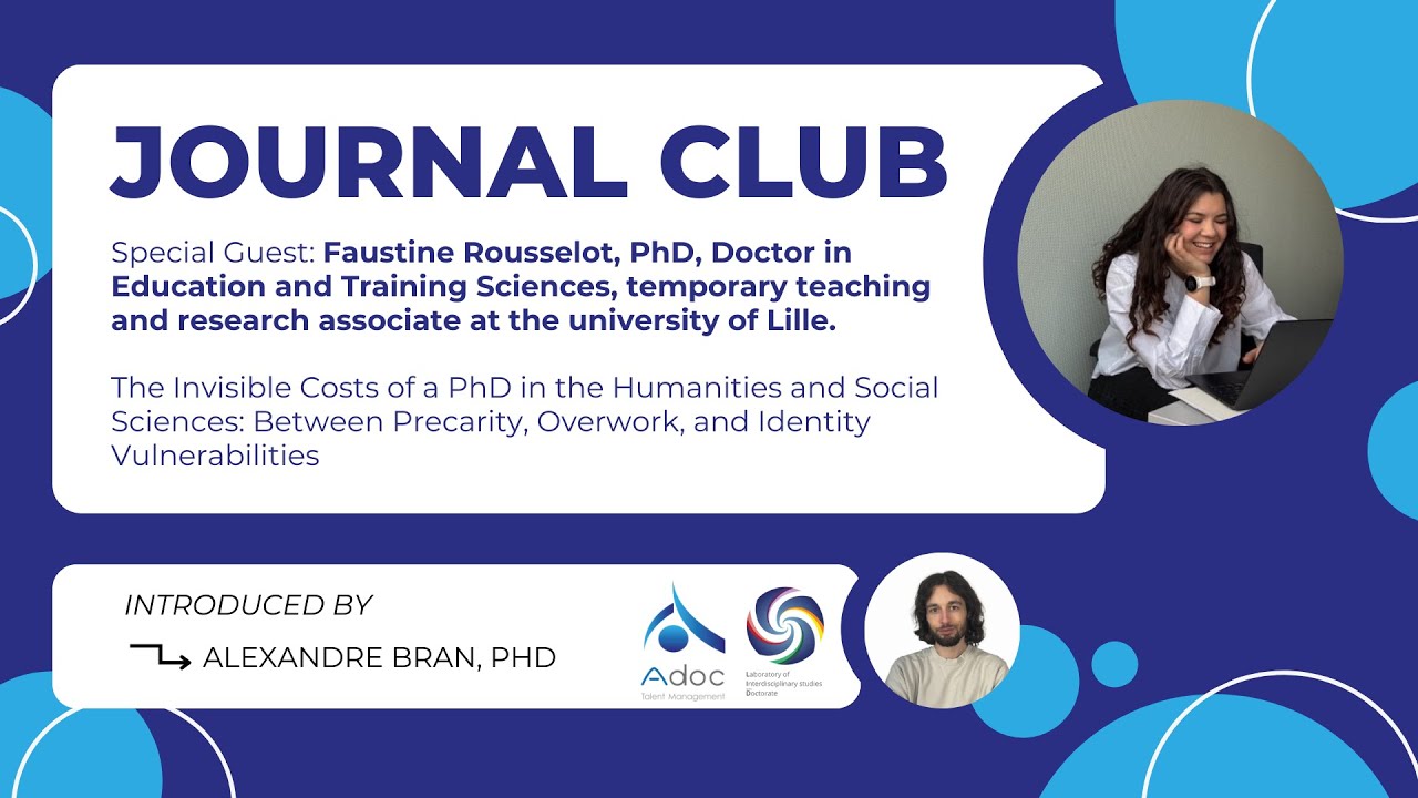[Journal Club] Les coûts invisibles du doctorat en SHS - Faustine Rousselot, PhD
