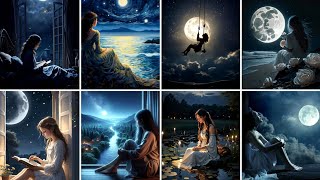 Alone girl dpz 🥺|| Girl looking moon images 🌑|Sad girl DP photo 😞 /DP photo /wallpaper