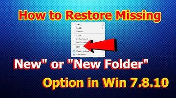How to Restore Missing New Folder Option | New Folder Option is Missing in Right Click Button
