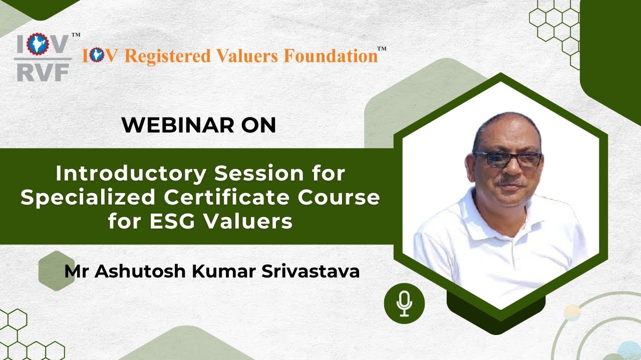 CEP Webinar on Specialized Certificate Course for ESG Valuers by ...