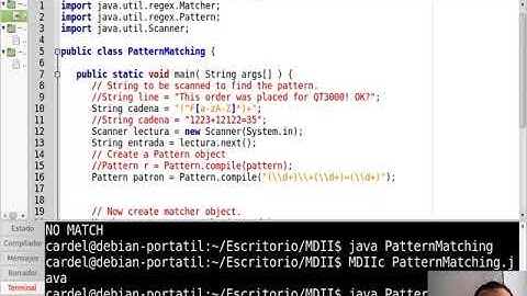 Clase 8-2 Matematicas discretas II. Pequeño ejemplo expresiones regulares Java