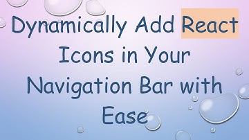 Dynamically Add React Icons in Your Navigation Bar with Ease