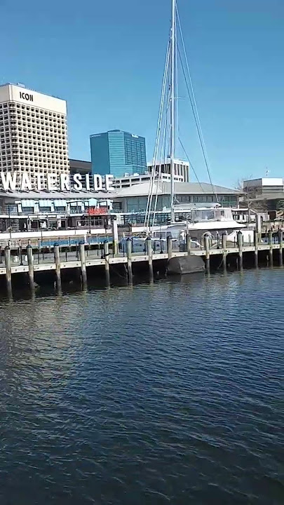 Checking out Waterside District in Downtown Norfolk by Yacht