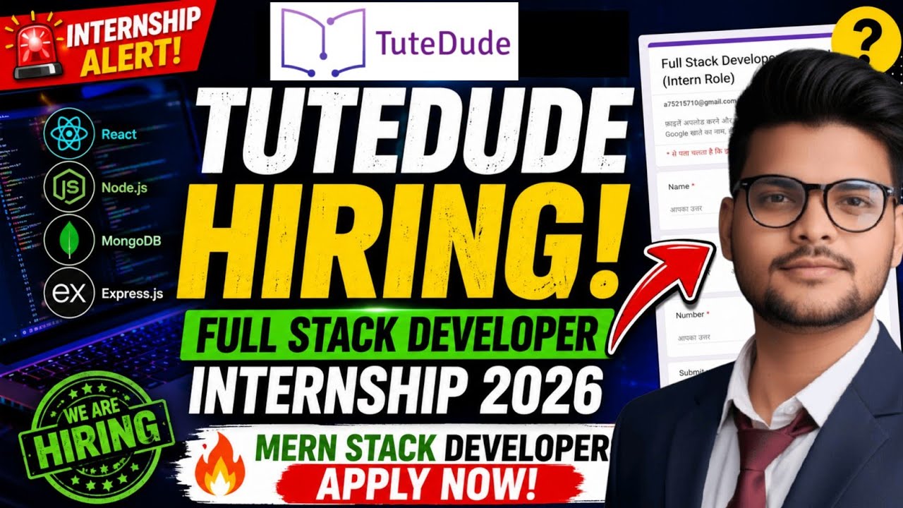 Tutedude Full Stack Developer Internship 2026 | Tutedude MERN Stack ...
