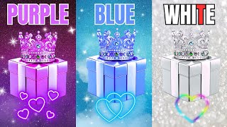 Choose Your Gift Purple, Blue Or White? 3 Box Challenge 2 Good Vs 1 Bad