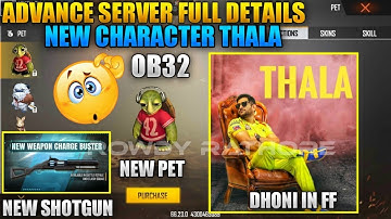 Free Fire Advance Server Full Details | Ob32 Update Advance server |Chrono Character Ability Change?