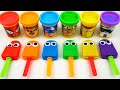 Satisfying Video l How to Make Playdoh Lollipop Candy into Rainbow Brush & Fruit Cutting ASMR #888