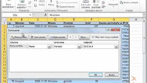 Excel 2010 - sortowanie danych