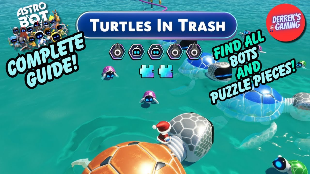 Astro Bot | Turtles In Trash Guide | All Bots and Puzzle Pieces