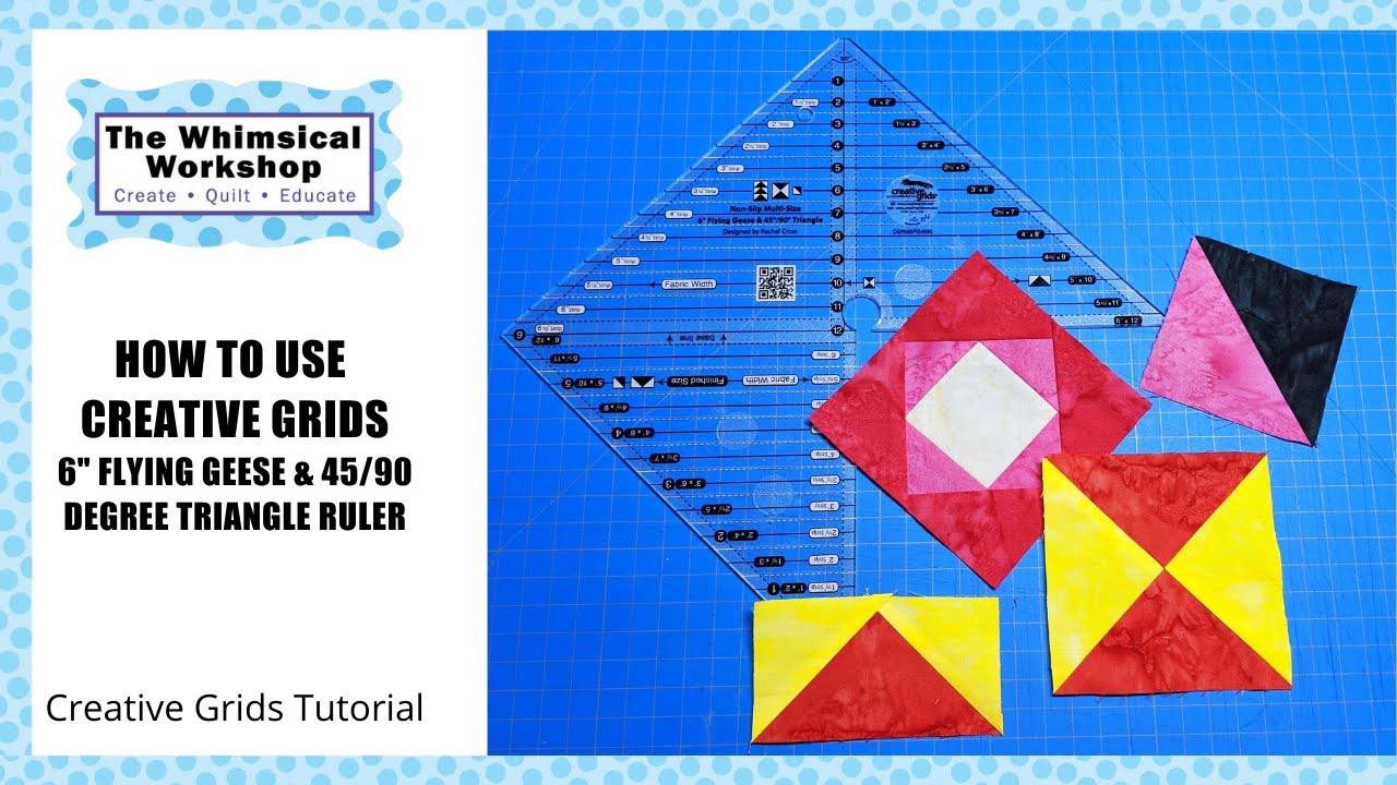 Creative Grids 6 Flying Geese 45 90 Degree Triangle Quilt Ruler