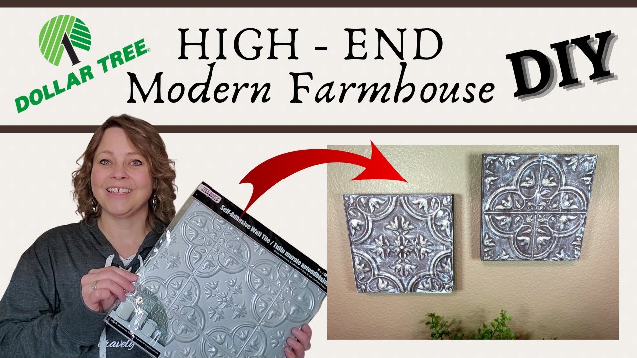 Искусственная металлическая настенная плитка Dollar Tree своими руками — современный фермерский в...