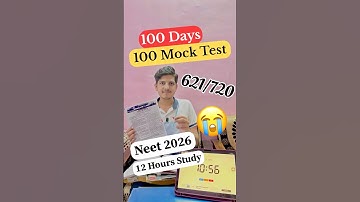 100 Mock Test in Next 100 Days for Neet Preparation | Neet Aspirant #neet #neet2026 #mocktest