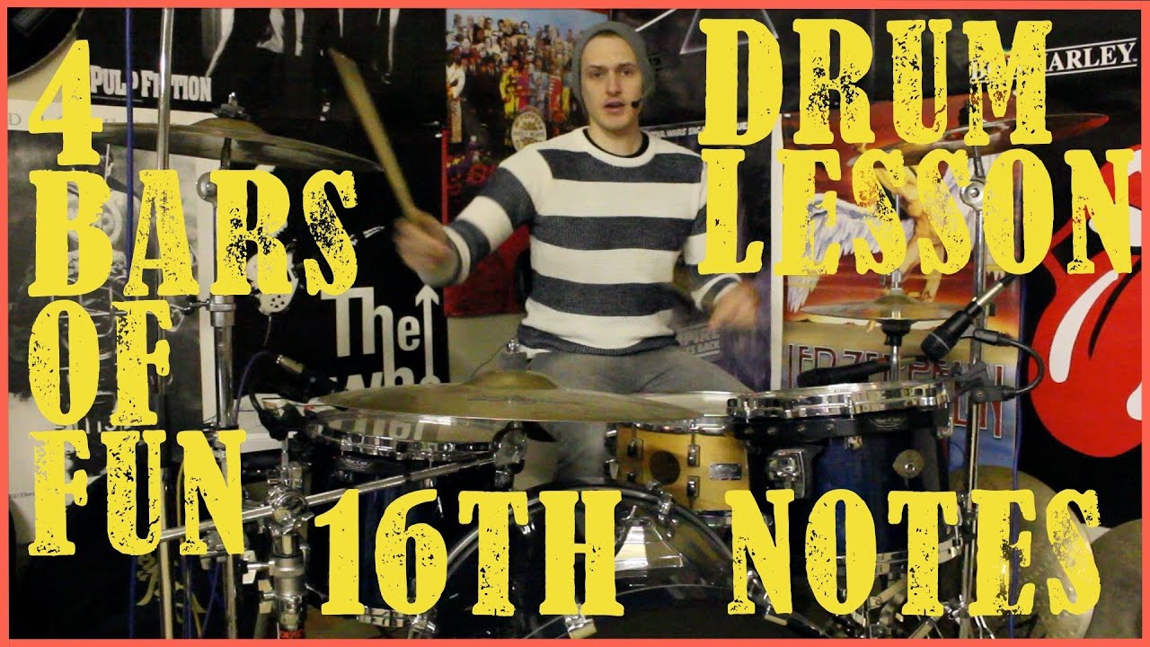 4 Drum Beats 16th Notes Drum Lessom 139 YouTube