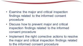 Informed Consent Procedure: Lessons Learned from Inspection Findings Trailer