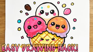 🍦This Super Simple Drawing Hack Is SO Easy!! 💛💻