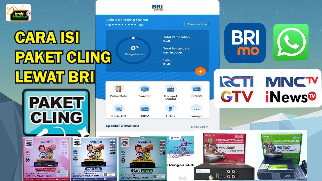 Cara isi paket CLING k vision lewat bri // cara top up saldo pelanggan