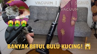 Cleaning vlog: Vacuum Boleh Bercakap! Vacuum bulu kucing ~ Masalah pakai carpet 😭 | ILIFE W100
