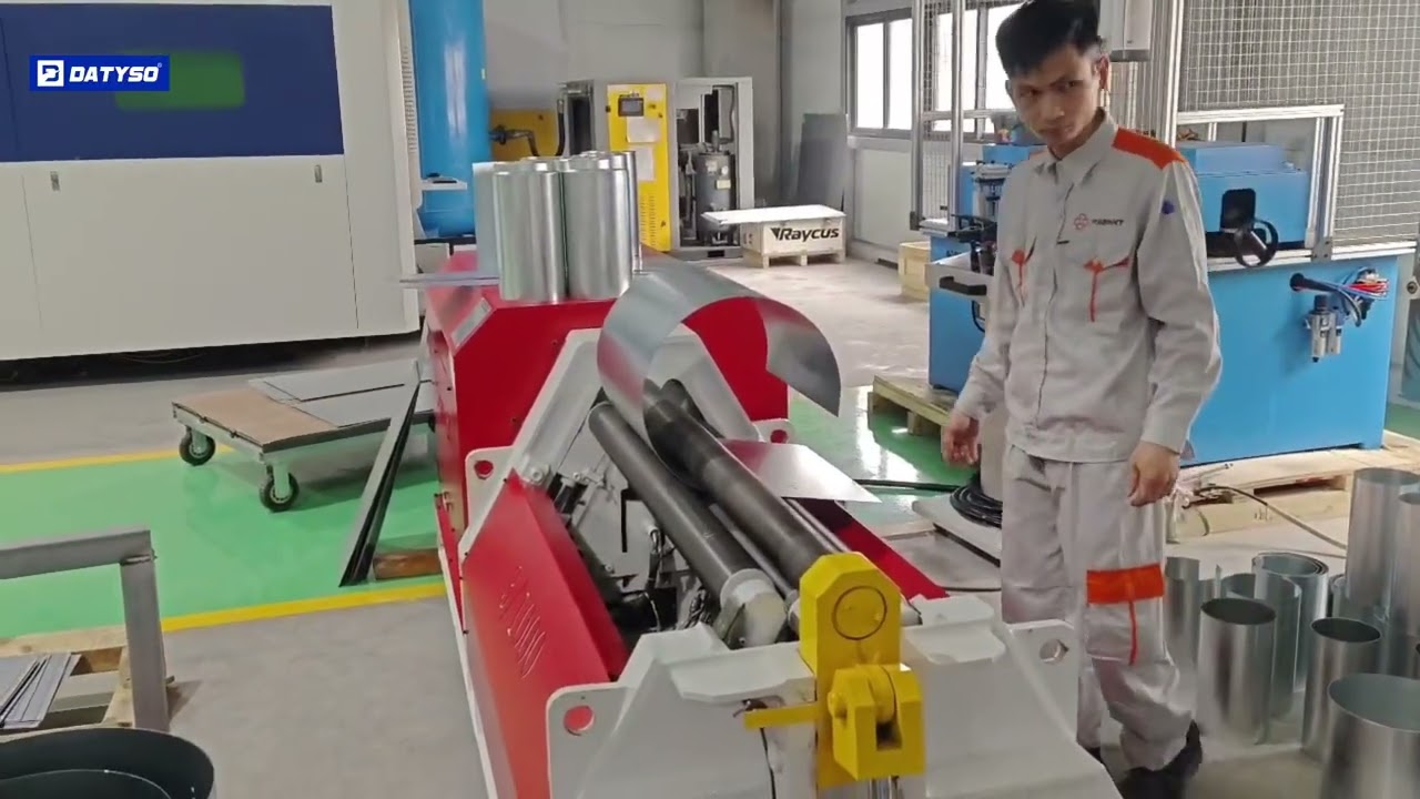 Bàn giao máy lốc tôn 4 trục tự động cnc giải pháp gia công lốc hình tròn tại xưởng khách