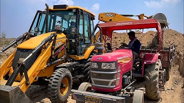 Mahindra YUVO 415 DI Tractor And Swaraj 843 XM Tractor Loading Mud By Jcb 3dx Machine | Jcb Cartoon