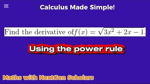 Derivative of √(3x² + 2x − 1) | Step-by-Step Calculus Tutorial