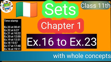 Chapter 1 Sets ( Example 16,17,18,19,20,21,22,23 ) Class 11th Maths || NCERT ||