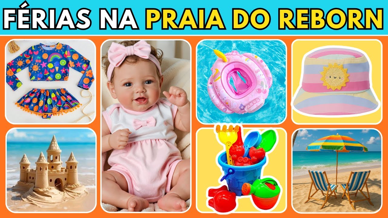 🌴👶 QUIZ BEBÊ REBORN NA PRAIA | ESCOLHA SEU BEBÊ, LOOKS E PASSEIOS DE VERÃO ☀️🍼