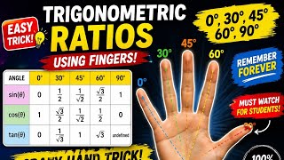 Trigonometry Ratios on Fingers | Never Memorize the Table Again!