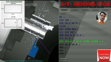 # G75- GROOVING CYCLE WITH PRACTICAL ON CNC MACHINE BY VIJAY SIR 8750725636