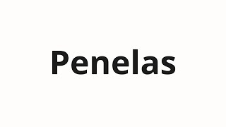 How to pronounce Penelas