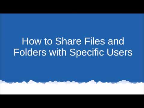 वीडियो: एक उपयोगकर्ता के साथ एक फ़ोल्डर कैसे साझा करें