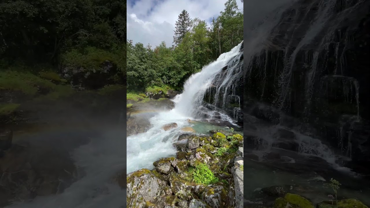 Waterfalls in Geiranger #cruise #cruiselife #geiranger #waterfall #river #norway #fjord #shorts