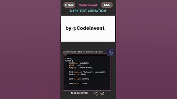 Create Dark text Animation using HTML CSS #coding #webdevelopment