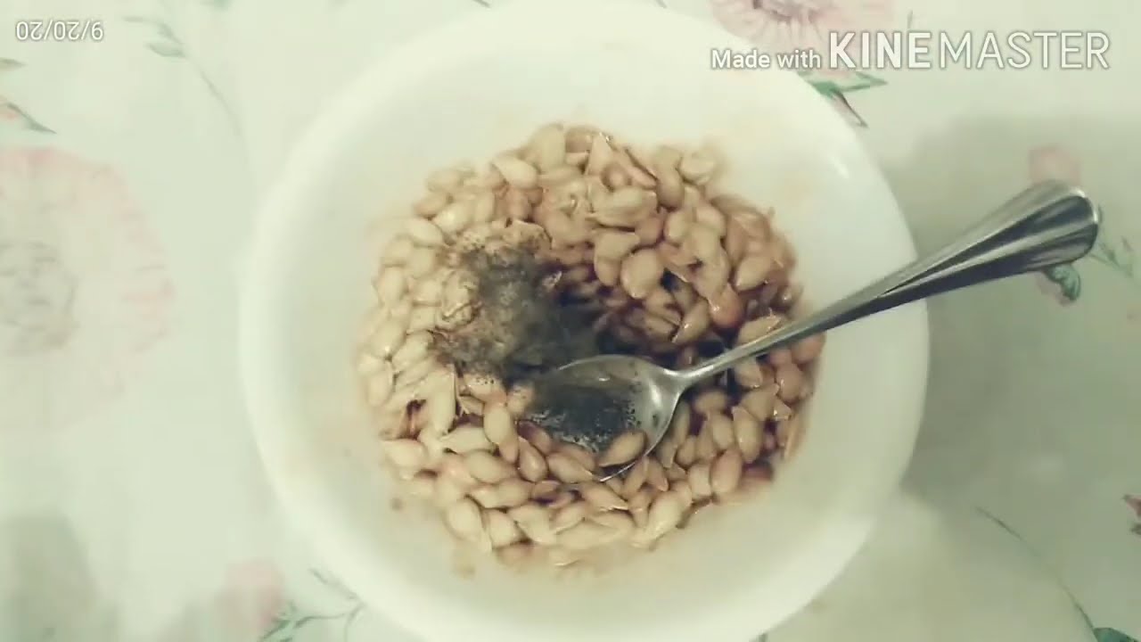 How to make dried salted Pumpkin Squash seeds. By Ate Yenyen. YouTube