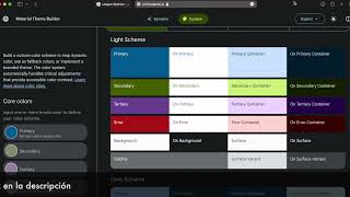 Usamos Theme Builder para manejar colores en Material 3