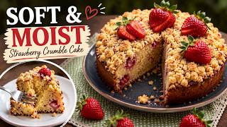 This Strawberry Rhuarb Crumble Cake Is Soft, Moist & Irresistible 🍓 screenshot 4