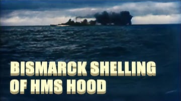 Bismarck shelling of HMS Hood (4K)
