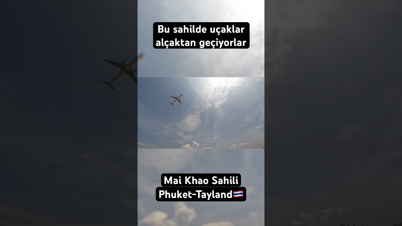 Tayland-Phuket Bu sahilde uçaklar alçaktan geçiyorlar. #shorts